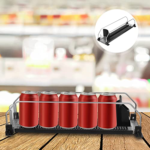 Scicalife Plastic Pusher Tray Rack Automatic Vending Machine Sliding Organizer Fast Pusher Glide Pull Out Cabinet Shelf Kitchen Drink Spice Holder 31. 5X9CM