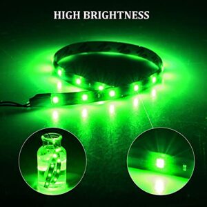 10PCS 12v Led Interior Car Light LED Strip Light, Mini Neon Interior Exterior Waterproof Flexible Utility 30cm 15LEDs Car Underglow Lights for Truck Bar Cars Golf Motorcycles Boat Decoration, Green