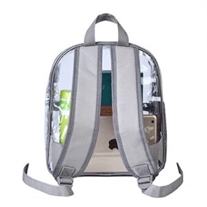 USPECLARE Clear Backpack Stadium Approved 12×6×12, Water proof Clear Bag for Concert Work Sport Event (Grey)