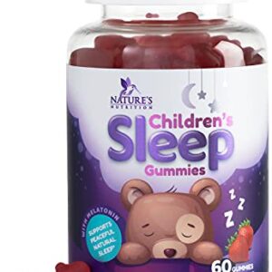 Kids Melatonin Gummies 2mg, Natural Effective Children's Sleep Gummy Supplement, Berry Flavored Sleep Support Supplement for Ages 4 Plus, Non-GMO, Vegetarian, Natural Colors and Flavor - 60 Gummies