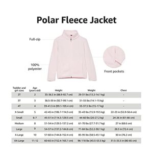 Amazon Essentials Girls' Polar Fleece Full-Zip Mock Jacket, Light Pink, Small