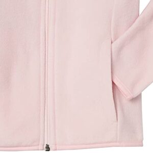 Amazon Essentials Girls' Polar Fleece Full-Zip Mock Jacket, Light Pink, Small