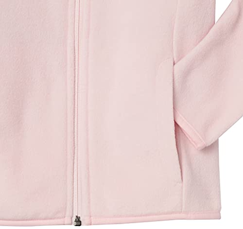 Amazon Essentials Girls' Polar Fleece Full-Zip Mock Jacket, Light Pink, Small