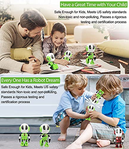 Aubllo Robots for Kids Toys Stocking Stuffers for Boys Girls-2022 Mini Talking Interactive Robots with 10 Hours Working Time USB Charging Led Eye Kids Toys for Boys Girls (Fruit Green)