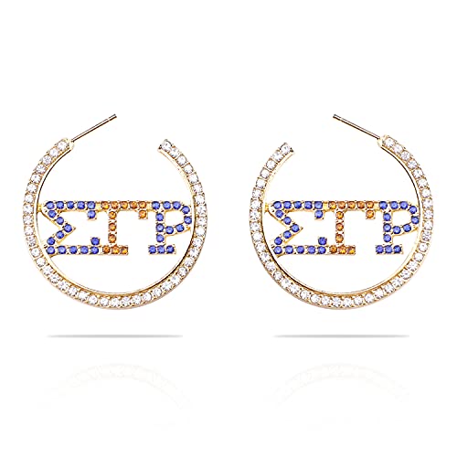 Sigma Gamma Rho Sorority Earrings Inspired Greek Sorority Jewelry Rhinestone Sorority Earrings SGR Charm Crystal Jewelry