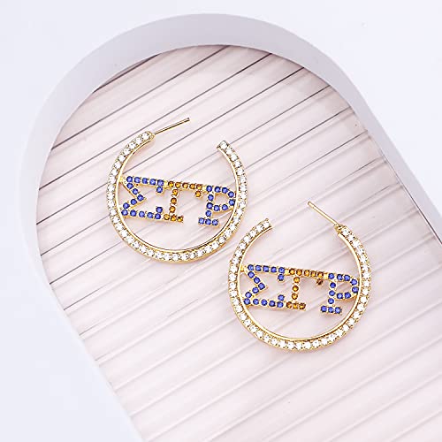 Sigma Gamma Rho Sorority Earrings Inspired Greek Sorority Jewelry Rhinestone Sorority Earrings SGR Charm Crystal Jewelry