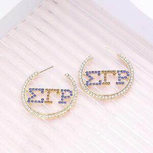 Sigma Gamma Rho Sorority Earrings Inspired Greek Sorority Jewelry Rhinestone Sorority Earrings SGR Charm Crystal Jewelry