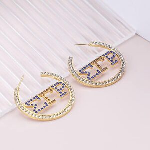 Sigma Gamma Rho Sorority Earrings Inspired Greek Sorority Jewelry Rhinestone Sorority Earrings SGR Charm Crystal Jewelry