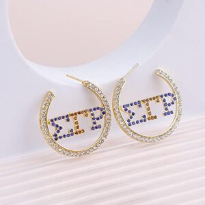 Sigma Gamma Rho Sorority Earrings Inspired Greek Sorority Jewelry Rhinestone Sorority Earrings SGR Charm Crystal Jewelry