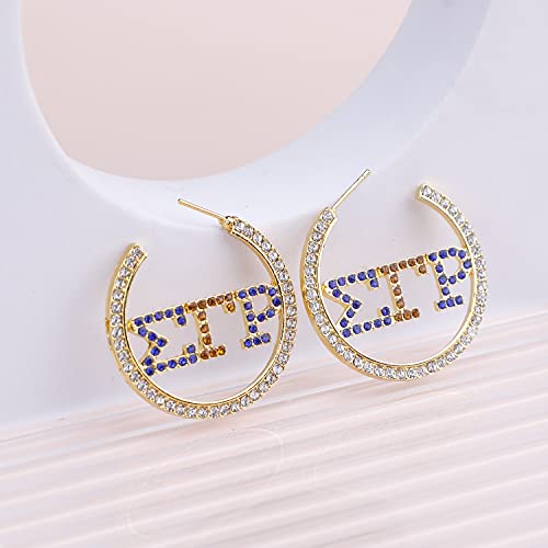 Sigma Gamma Rho Sorority Earrings Inspired Greek Sorority Jewelry Rhinestone Sorority Earrings SGR Charm Crystal Jewelry