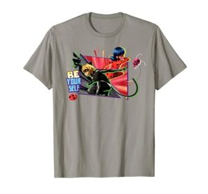 miraculous collection ladybug and cat noir be yourself t-shirt