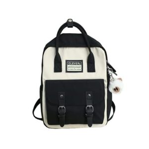 ggoob aesthetic backpack cute kawaii backpack for school backpack cute aesthetic (black)