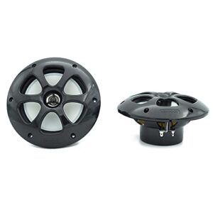 Kenwood KFC-1613MRB/W 6.5 Inch 2 Way Coaxial Waterproof Marine/Motorsports/Car Speakers, Pair, 4 Ohm, 100 Peak Watts (Black)