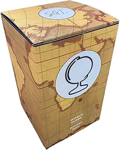 SGT Traditional Decorative Wooden base 2021 Updated World Globe Educational Geography Office Wedding School Gift 9 inches tall 5 inches wide