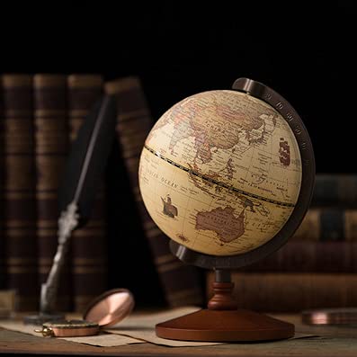 SGT Traditional Decorative Wooden base 2021 Updated World Globe Educational Geography Office Wedding School Gift 9 inches tall 5 inches wide