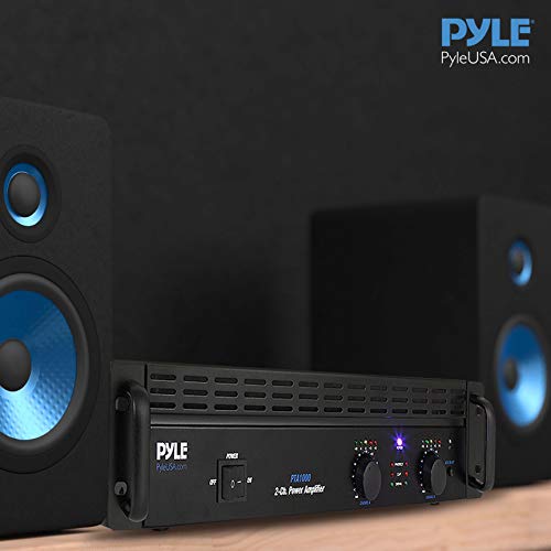 Pyle Professional Audio Bluetooth Power Amplifier - 2-Channel Rack Mount Bridgeable, LED Indicators, Shockproof Binding Posts, Cooling Fans 1000 Watt  - Pyle Pro PTA1000.5