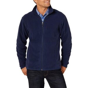 amazon essentials men's full-zip polar fleece jacket (available in big & tall), navy, x-large