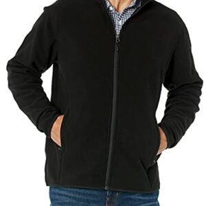 Amazon Essentials Men's Full-Zip Polar Fleece Jacket (Available in Big & Tall), Black, Large