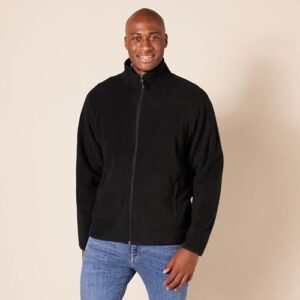 Amazon Essentials Men's Full-Zip Polar Fleece Jacket (Available in Big & Tall), Black, Large