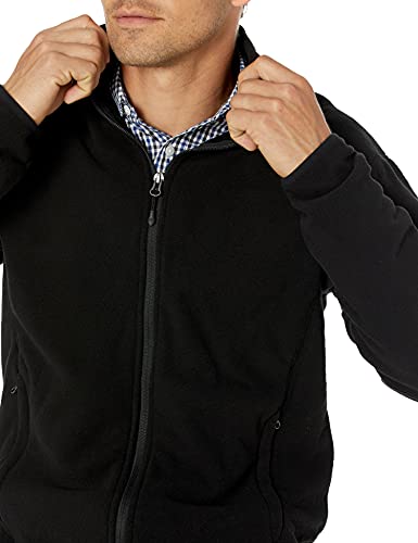 Amazon Essentials Men's Full-Zip Polar Fleece Jacket (Available in Big & Tall), Black, Large