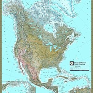 24"x31" Physical Map - North America Physical Atlas Wall Map [Photot Paper]