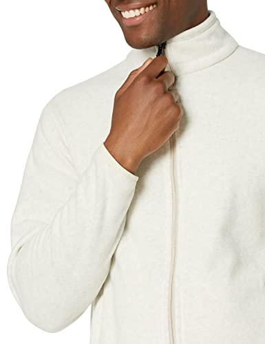 Amazon Essentials Men's Full-Zip Polar Fleece Jacket (Available in Big & Tall), Oatmeal Heather, Large