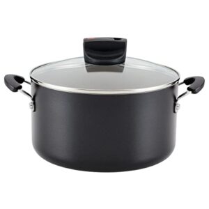 farberware smart control nonstick stock pot/stockpot with lid, 6 quart, black