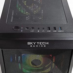 SkyTech Chronos Mini Gaming Computer PC Desktop - AMD Ryzen 5 3600 3.6 GHz, GTX 1650 4G, 500G SSD, 8G 3200, RGB Fans, AC WiFi, Windows 11 Home 64-bit