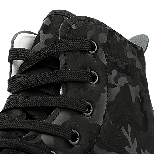 Womens Roller Skates Classic High-top Roller Skates Four-Wheel Roller Skates Shiny Camouflage Roller Skates for Adult Youth Boys Girls Outdoor with Shoes Bag (Black camo,41-US:9)