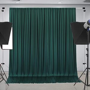10 ft x 10 ft wrinkle free blackish green backdrop curtain panels, polyester photography backdrop drapes, wedding party home decoration supplies