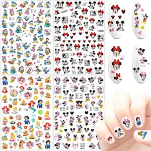 kptrbzk 3d nail art stickers cute nail decals self adhesive cute nail stickers designs cartoon nail sticker for girls women kids manicure decoration nail accessories gifts (4 sheets 280+ decals)