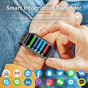 Smart Watch for Android iOS Phones Compatible 1.57 inch Full Touch Screen Fitness Tracker with Heart Rate & Blood Oxygen Monitoring IP68 Waterproof Smart Watches for Men Women (Black)