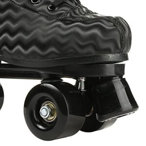 Jessie Womens Roller Skates Water Ripple High-top Roller Skates Four-Wheel Roller Skates Shiny Roller Skates for Adult Youth Boys Girls Outdoor with Shoes Bag (Black Ripple,US:8)