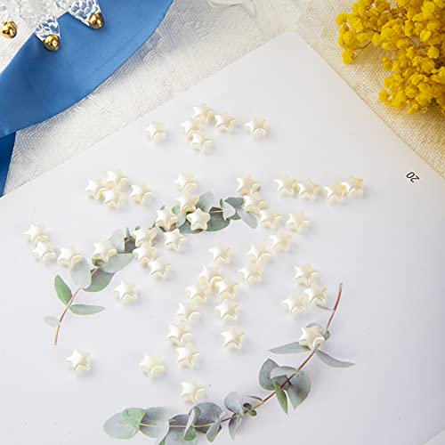 200 PCs ABS Imitation Pearl Beads - 10mm White Butterfly Star Heart Bowknot Beads - Aesthetic Beads for Jewelry Making Bracelets Necklace