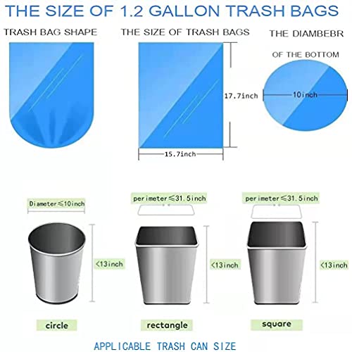 N/C 1.2 Gallon Trash Bags, 150 Count Small Trash Can Liners for Bathroom or Livingroom, Navy Blue 1.2 Gallon Thickly Garbage Bags