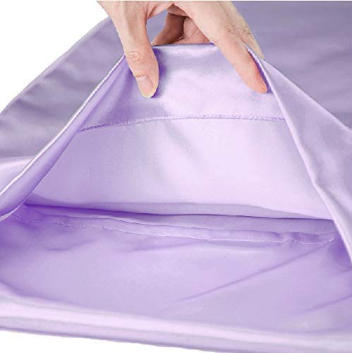 So Cal Pro Satin Pillowcase for Hair and Skin Silk Pillow Case 2 Pack, Queen Size (20x30 inches) Slip Cooling Set of 2 with Envelope Enclosure (Lavender)