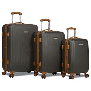 dejuno legion new generation 3-pc hardside spinner tsa combination lock luggage set,expandable, charcoal, 3-piece