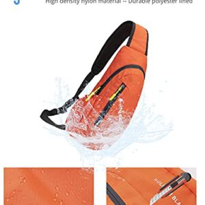 PivotWing Sling Bags for Men Womens Lightweight Small One Strap Chest Side Bag Mini Crossbody Day Pack Everyday Sling Backpack Bodybag for Trip Gym Outdoor Dog Walking Orange