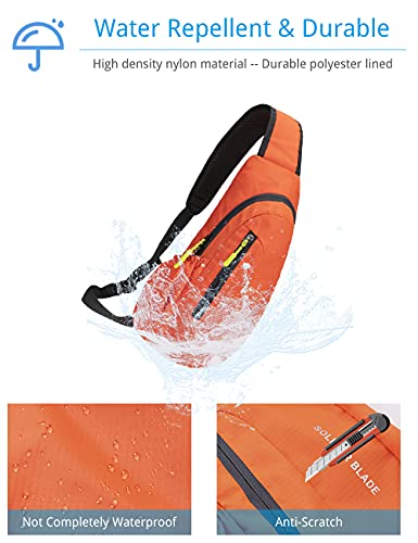 PivotWing Sling Bags for Men Womens Lightweight Small One Strap Chest Side Bag Mini Crossbody Day Pack Everyday Sling Backpack Bodybag for Trip Gym Outdoor Dog Walking Orange