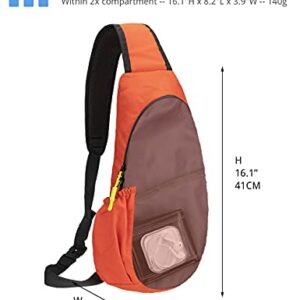 PivotWing Sling Bags for Men Womens Lightweight Small One Strap Chest Side Bag Mini Crossbody Day Pack Everyday Sling Backpack Bodybag for Trip Gym Outdoor Dog Walking Orange