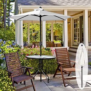 Westcharm Patio Umbrella Outdoor Table Umbrella with 6 Sturdy Ribs and Crank 6.5 ft, Natural Color Umbrella