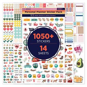 oriday daily planner sticker pack 1,050+ cute stickers (14 productivity sheets) -bullet journal stickers & seasonal, holidays, budget, scrapbooking supplies, calendar, payday, agenda, note stickers
