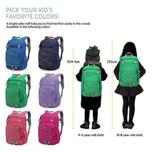 MOUNTAINTOP Kids Backpack for Boys Girls Elementary Kindergarten School Bag Lightweight Children Daypack Green