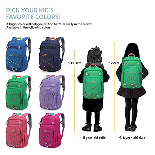 MOUNTAINTOP Kids Backpack for Boys Girls Elementary Kindergarten School Bag Lightweight Children Daypack Green