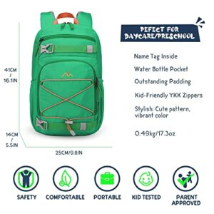 MOUNTAINTOP Kids Backpack for Boys Girls Elementary Kindergarten School Bag Lightweight Children Daypack Green