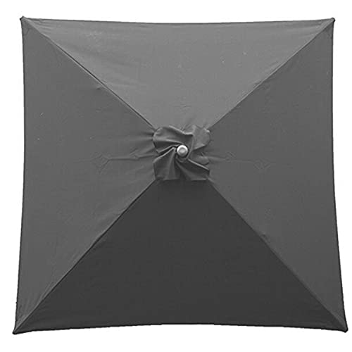 LPAYOK 6.5 x 6.5 ft Patio Umbrella Replacement Canopy, Market Table Umbrella Canopy with 4 Ribs Square Outdoor Table Umbrella Replacement Top Fit Outdoor (Canopy Only), Grey