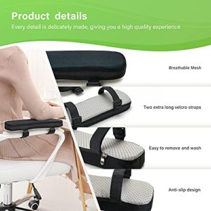 LargeLeaf Chair Armrest Cooling Gel Cushions Elbow Pillow Pressure Relief Office Chair Gaming Chair armrest with Memory Foam armrest Pads 2-Piece Set of Chair