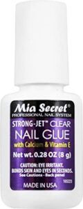 mia secret strong-jet clear nail glue brush-on glue 8g (340)