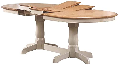 Iconic Furniture Double Butterfly Solid Wood Table.CL-BI Oval Table, Caramel/Biscotti