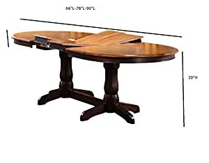 Iconic Furniture Double Butterfly Solid Wood Table.WY-MA Oval Table, Whiskey/Mocha